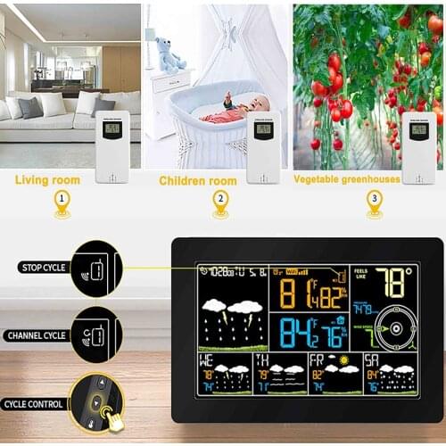 C/F Unit Smart Weather Station Monitor for Mobile Sensor WIFI APP Pressure Wind Speed Weather Forecast Next 4 Days
