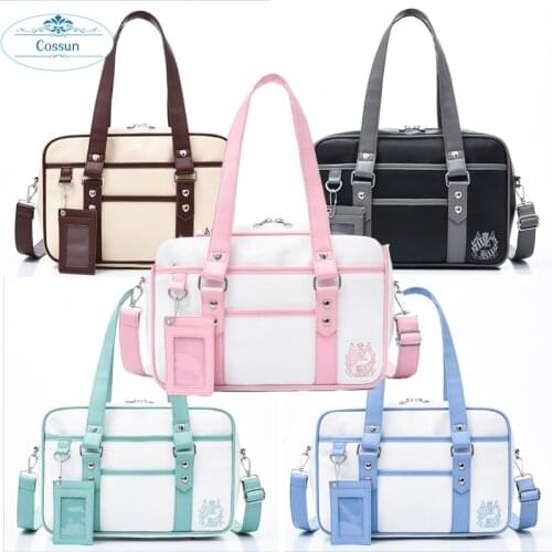 Japanese School Students Bags Lovely JK Bag PU Leather Girl Briefcase Shoulder Bags Bookbag Travel Messenger Bags 5 colors