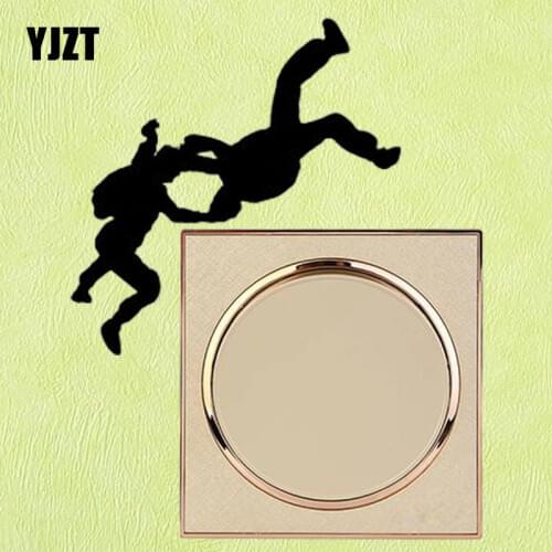 YJZT Sky Diving Ring Holding Hands Free Fall Home Decor Vinyl Light Switch Sticker Wall Decal 8SS-2481