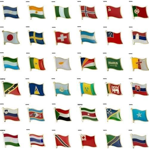 Flag Laple Pin Badge Brooch Liechtenstein Luxembourg Romania Malta Mali U.S.A. Mongolia Bangladesh Moldova Morocco South Africa