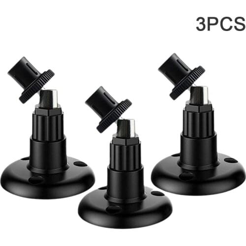 3pcs Adjustable 360 Degree Rotation Vertical Camera Bracket Sturdy Black Support Wall Mounted Home Security Mount For Blink XT2