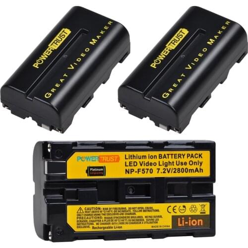 PowerTrust 2800mAh NP-F570 NP-F550 LED Video Light Battery for Yongnuo Godex GVM Aputure SUPON LED Video Light LED Panel etc