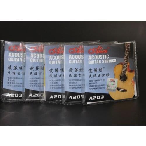 5 Sets Alice A203 Stainless Steel Phosphor Bronze Acoustic Guitar Strings 011-052 , 012-053