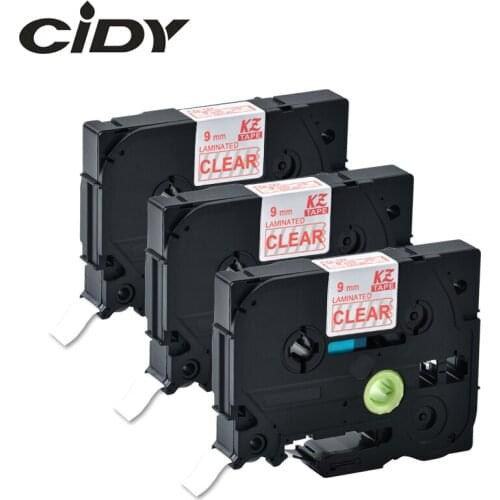CIDY 3PCS wholesale red on clear tze122 tze 122 tz122 tz 122 label cassete for brother with factory price