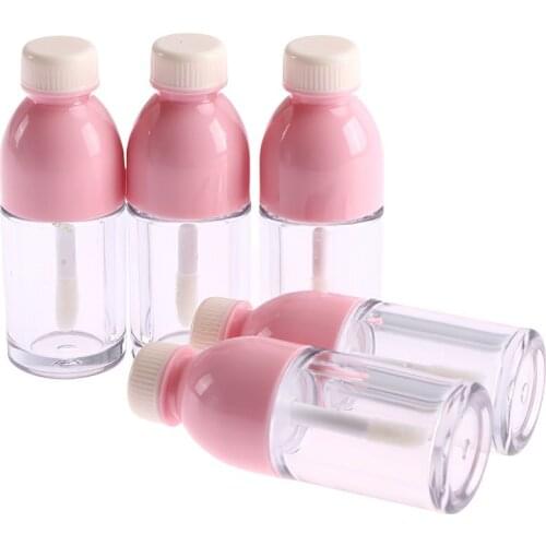 1PC Creative Beverage Bottle Shaped Empty Lip Gloss Tube Containers Clear Mini Refillable Lip Balm Bottles With Rubber Inserts