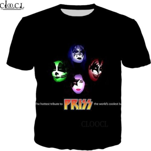 HX Newest Rock Singer KISS Band 3D Print Men Women Fashion T-shirt Harajuku Clothes Tops Oversized Tee Shirts Tops Drop Shipping
