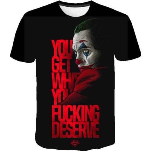 Cool Goth Clothes The Joker 2 Printed T Shirt Men Women Children Summer Short Sleeves Streetwear Tshirt Boy Girl Kids Tops Tees