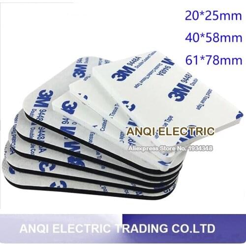 10PCS/lot 3M Strong Double Sided Adhesive Acrylic Foam Tape Two Sides Mounting Sticky Tape Black 78mm*61mm*3mm/40mm*58mm*3mm
