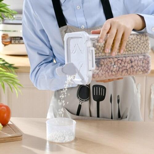 Kitchen Storage Tank Sealed Tank Storage Lids Compartment Transparent Box Plastic Food Storage Box Transparent Organizers Jar