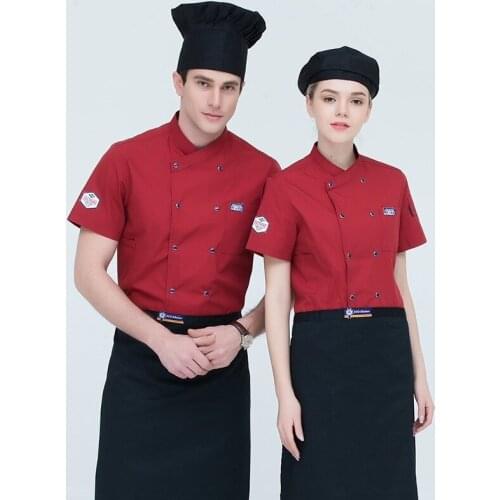 Chef Jackets Clothing Summer Short Sleeve Chef Uniform Women Men Breathable Western Restaurant Coffee Bar Workwear Chef Overalls
