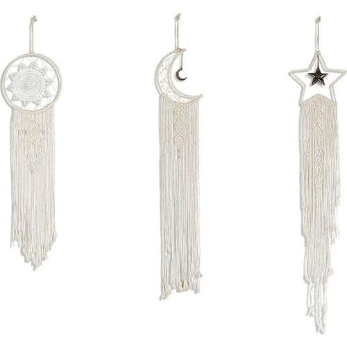 Hot-Dream Catcher Dream Catcher Wall Decor Hanging Wall Decor Wall Hanging Sun & Moon & Star Decoration Craft Gift 3Pcs