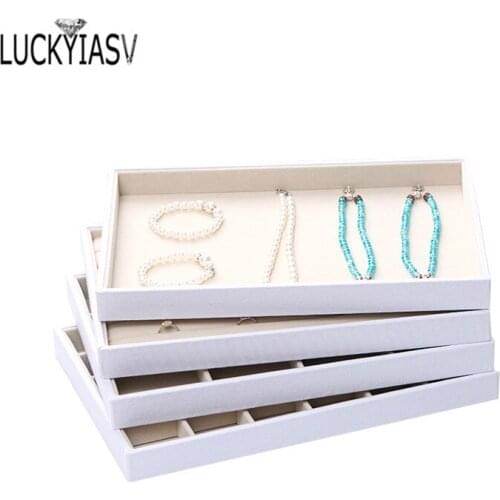 White Color Jewelry Storage Tray Box Ring Bracelet Pendant Necklace Tray Display Picking Tray For Jewelry Organizer NecklaceTray