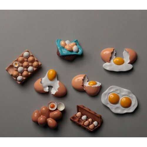 Egg lotus bag eggs 3D fridge magnet refrigerator paste magnetic paste simulation food magnetic stick refrigerator magnetic stick