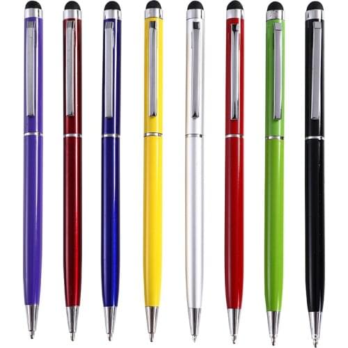 2pcs/lot Metal Ball Point Pen Touch Screen Pen Capacitance Handwriting Metal Pen Gift Pen School Office Supplies Kids Gifts