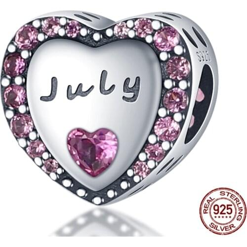 New 925 Sterling Silver 12 Constellation Charm & Beads Fit Original 3mm Bracelet For Women Birthday Fashion Jewelry Gift July