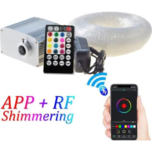 Maykit 2020 Smartphone APP Control Fiber Optic Light 10W Shimmering RGBW LED Light Kit Music Control Starry Ceiling Car Lighting