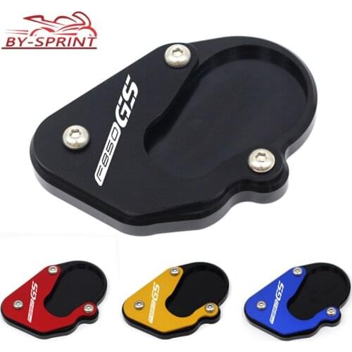 New Item F750GS F850GS CNC Kickstand Side Stand Enlarge Plate Extension Pad Motorcycle For F750 GS F850 GS 2018-2019 Laser Logo