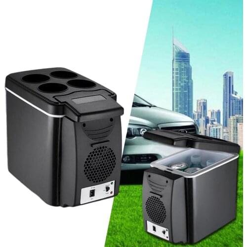 6L / 8 Can Portable Mini Car Fridge Refrigerator, Electric Cooler & Warmer AC 220V DC 12V, Convenient