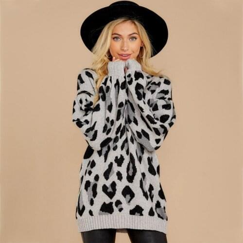 European American New Style Best-selling Loose Leopard Print Long-sleeved Pullover Fashion Trend Outdoor Casual Womens Sweater