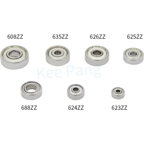 10pcs 608zz 623zz 624zz 625zz 626zz 635zz 688zz Deep Groove Bearings Carbon Steel Ball bearing for DIY Hardware&3d printer parts