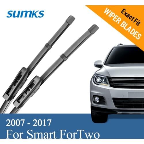 SUMKS Wiper Blades for Smart ForTwo 23"&21"/20"&14" Fit Pinch Type/Bayonet Arms 2007 - 2017
