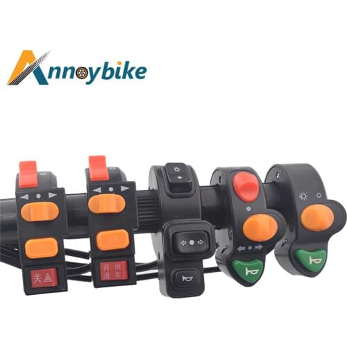 Electric Bicycle Handlebar Turn Signal Motorcycle Switch Button Horn Headlight Steering Reversing Double Flashing Switch eBike