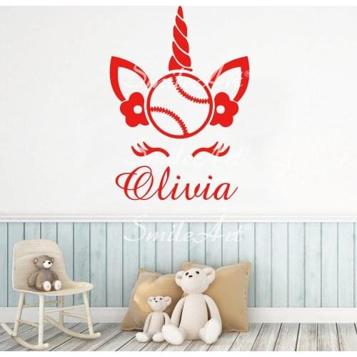 Funny Unicorn Wall Stickers Personalized Decals For Kids Room Nature Decor Vinyl Wallpaper Bedroom Decals Mural