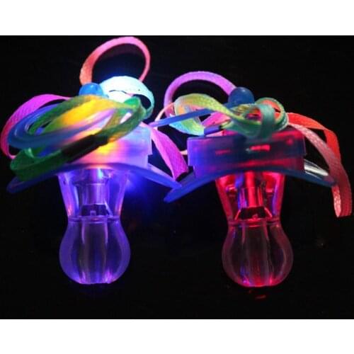 Light Up Pacifier Nipple Whistle Necklace Colorful Flash Led Whistle Stag Hen Party Cheering Glow Props outdoor survival tools