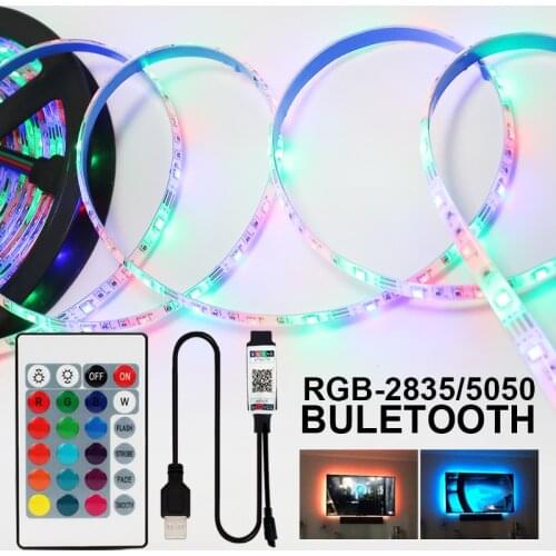 LED Strip Lights 5V 3 Key TV Background Luces led Decor LED SMD2835 RGB Flexible Tape Diode Bluetooth DC Remote Control Lighting