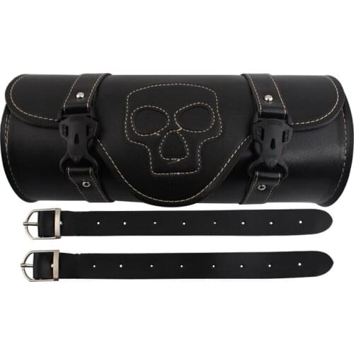 Vintage Motorcycle Front Fork Tool Bag PU Leather Luggage Handlebar Saddlebag Storage Pouch For Harley Honda Bobber Universal