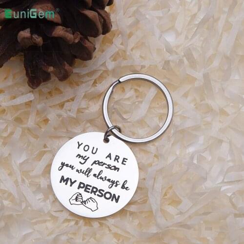 You are My Person You will always be my Person Car Key Rings Best Friend Gifts Keychain Sisters BFF Present Engraved Keychains