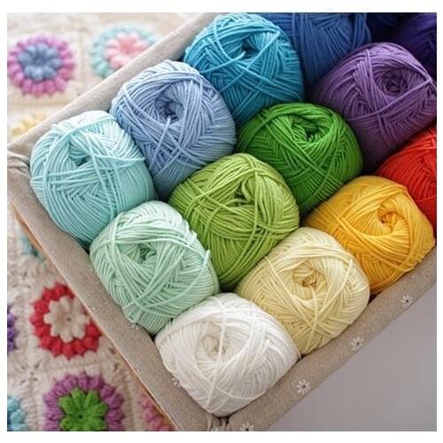 High Quality 5 PCS/LOT 100g/piece Nature Cotton Crochet /Knit Yarn skin-friendly Skein Baby Yarn DIY braided wire