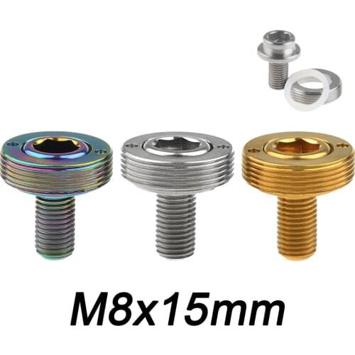 Xingxi M8x15mm Titanium Ti Bicycle Screw Central Chain Wheel Crank Square Hole Shaft Bolt ExtractorBicycle Accessory Parts