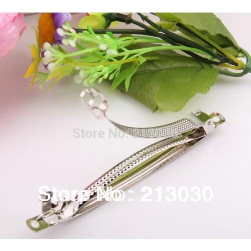 Good Quality DIY hairgrips clips 10CM three plates findings white stainless steal pinch cock Hair charms accessory