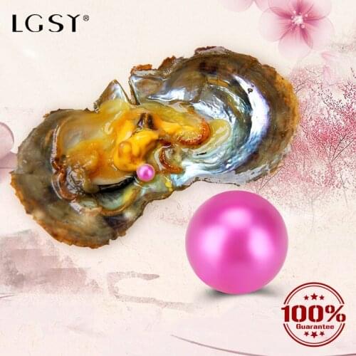 LGSY 6-7mm Seawater Akoya Pearls High Quality Natural Seawater Oyster Bead Fine Jewelry Making Pearl Rose Red Color 10PCS