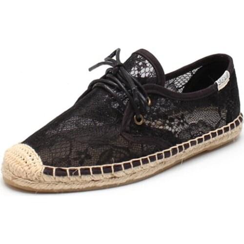 DZYM Spring/summer 2018 women flat smoking espadrilles shoes lace up summer shoe