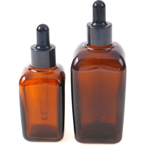 1pcs 50ml 100ml Empty Dropper Bottle Amber Essential Oil Glass Dropper Bottle