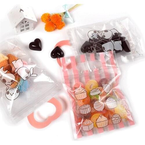 10pcs Creative Pink Portable Candy Bag Zipper Bag Cookie Bag Niuza Biscuit Ziplock Bag Gift Bag