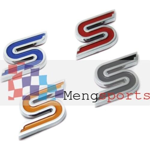 100pcs 3D Samll Boot S Car Logo ABS Sticker Emblem Badges Red Blue Orange Black MIX
