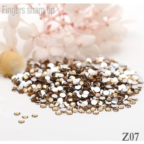1000pcs 5mm SS20 Round Fashion Glitter Nail Art Rhinestone Champagne Crystal Decoration Rhinestones Beads Nail DIY Z07