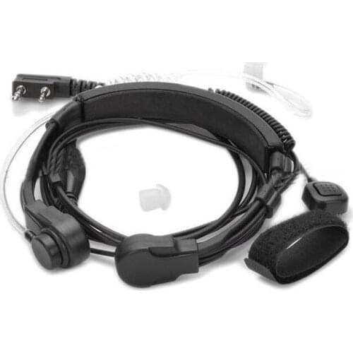 2 Pin K Type Heavy Duty Flexible Throat Controlled PTT Mic Air Tube Headset Headphone for Kenwood Baofeng UV-5R TYT CB Ham Radio
