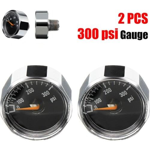 2pcs 25MM 300PSI Micro Air Pressure Gauge for HPA Paintball Marker CO2 Tank PCP FK88