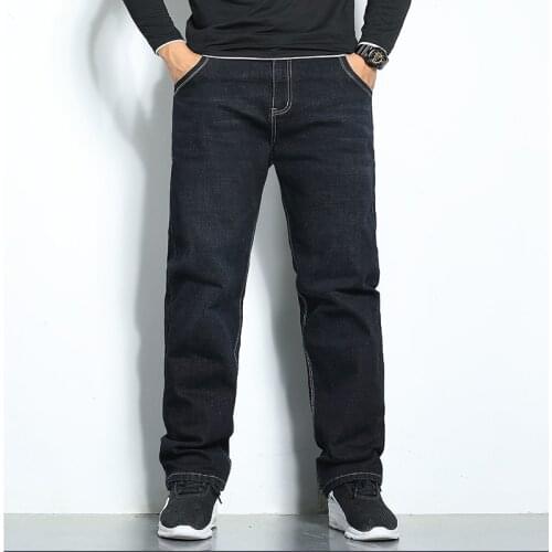 2021 Autumn Brand LOOSE Straight Jeans Classic Style Business Casual Young Men Mid-high Waist Fashion Denim Jeans