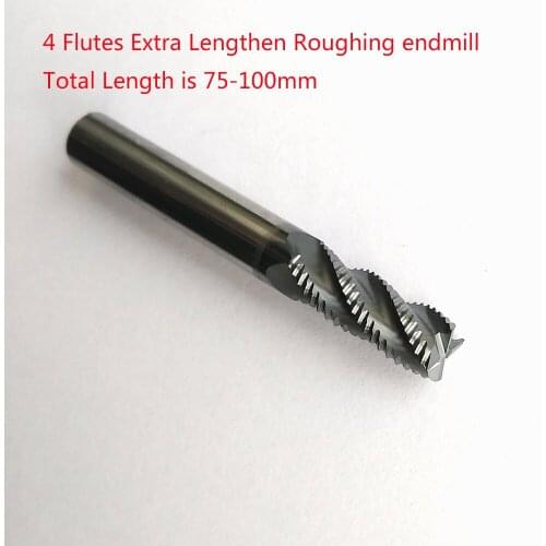 3pcs/lot D8x40x100L 8mm 4Flutes extra lengthen Roughing end mill Spiral Bit Milling Tools CNC Corn Endmills Router bits