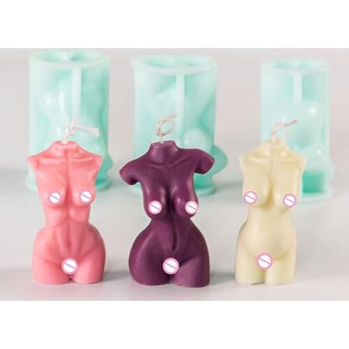 3D Human Body Art Candle Silicone Mold Male Female Body Form DIY Soap Aromatherapy Plaster Molds Wax Mould Decorating Crafts