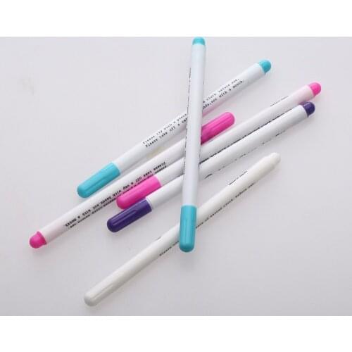 5Pcs Water Erasable Ink Fabric Marker Pen Water Soluble Washable Mark Tool for DIY Cross-Stitch Needlework Quilting Dressmaking