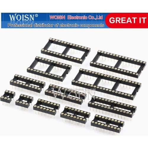 5PCS Round Hole IC socket Connector DIP 6 8 14 16 18 20 24 28 32 40 pin Sockets DIP6 DIP8 DIP14 DIP16 DIP18 DIP20 DIP28 DIP40