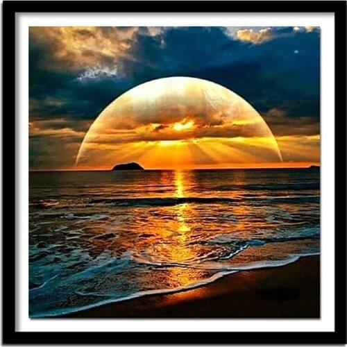 5D diamond embroidery"sunrise"icons living room decoration diy diamond painting plant 3D diamond christmas gift