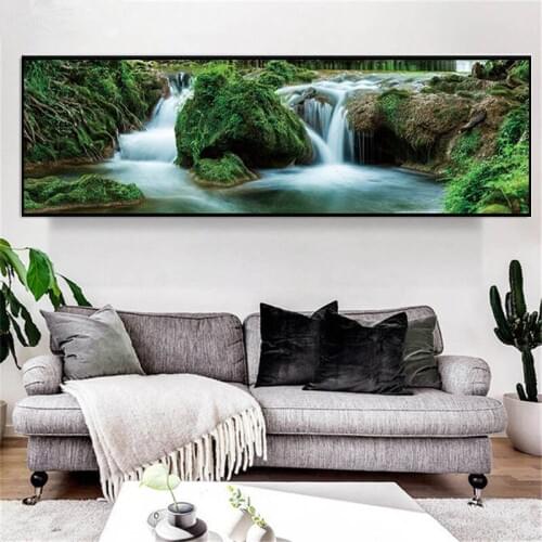 Large size diy 5d diamond mazayka landscape waterfall diamond painting full square round drill embroidery rhinestone kit FS285