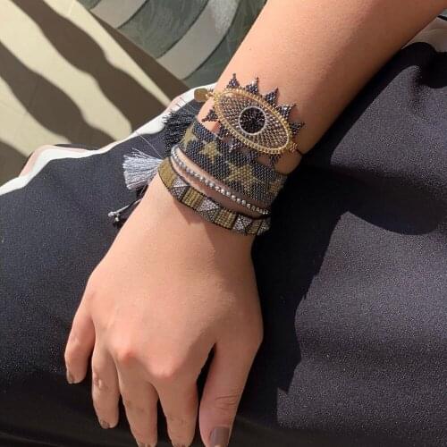 BLUESTAR Turkish Eye Bracelet MIYUKI Bead Bracelets Fashion Star Pulseras Mujer Moda Handmade MIYUKI Armband